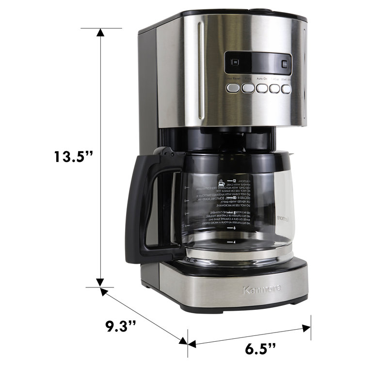 Kenmore Aroma Control 12 Cup Programmable Coffee Maker Black and Stainless Steel Reusable Filter Reviews Wayfair